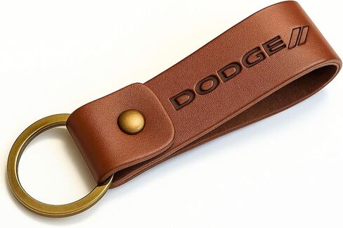 Dodge Leather Keychain Genuine Leather - Officially Licensed Dodge Charger Challenger Durango Accessories in Saudi Arabia