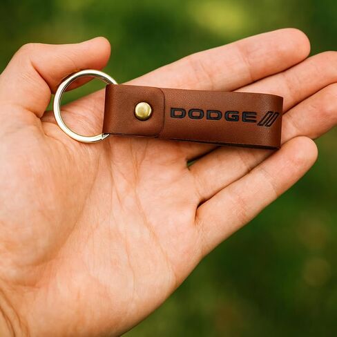 Dodge Leather Keychain Genuine Leather - Officially Licensed Dodge Charger Challenger Durango Accessories in Saudi Arabia