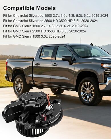 HVAC Blower Motor Compatible with Chevrolet Silverado GMC Sierra 1500 2500 2019-2024 Replace 84861776, Replacement Blower Motor in Saudi Arabia