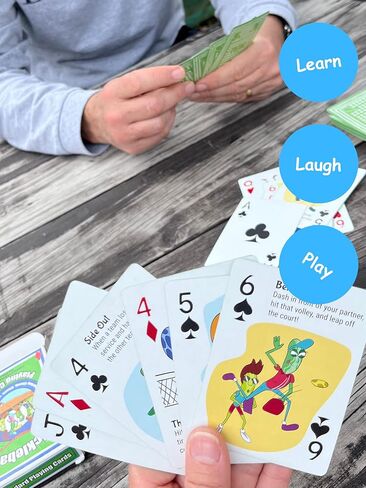 Pickleball Playing Cards – Featuring Slang, Shots & Playing Tips – Standard 52-Card Deck for Poker, Rummy, Solitaire & More – Fun Art in Saudi Arabia