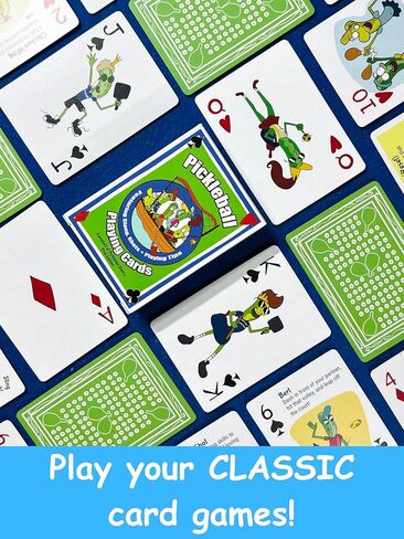 Pickleball Playing Cards – Featuring Slang, Shots & Playing Tips – Standard 52-Card Deck for Poker, Rummy, Solitaire & More – Fun Art in Saudi Arabia