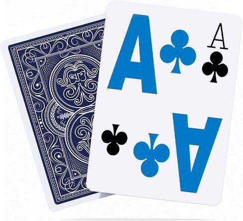 Large Print Low Vision Playing Cards for Seniors & Visually Impaired | Color-Coded Suits for Easy Visibility | Oversized Numbers & Symbols Playing Cards (Midnight Blue) in Saudi Arabia