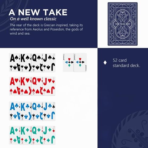 Large Print Low Vision Playing Cards for Seniors & Visually Impaired | Color-Coded Suits for Easy Visibility | Oversized Numbers & Symbols Playing Cards (Midnight Blue) in Saudi Arabia