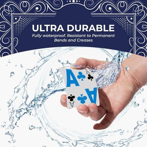 Large Print Low Vision Playing Cards for Seniors & Visually Impaired | Color-Coded Suits for Easy Visibility | Oversized Numbers & Symbols Playing Cards (Midnight Blue) in Saudi Arabia