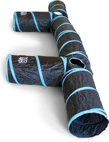 3 Way Cat Tunnel. Extra Large 12 Inch Diameter and Extra Long. A Big Collapsible Play Toy. Wide Pet Tunnel Tube for Rabbits, Kittens, Large Cats, and Dogs (Animal Print) in Kuwait