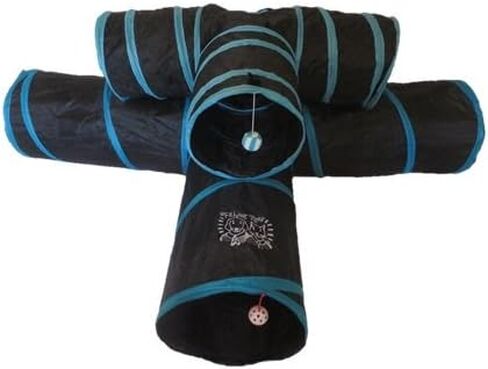 3 Way Cat Tunnel. Extra Large 12 Inch Diameter and Extra Long. A Big Collapsible Play Toy. Wide Pet Tunnel Tube for Rabbits, Kittens, Large Cats, and Dogs (Animal Print) in Kuwait