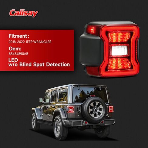 LED Tail Lights Compatible with 2018 2019 2020 2021 2022 2023 2024 2025 Jeep Wrangler Taillights Rear Brake Lamp Rear Reverse Stop Brake Lamp Replacement for OEM#68434890AB (Left Driver Side) in Saudi Arabia