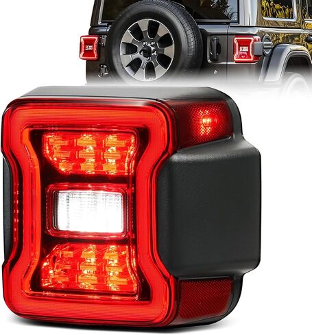 مصابيح خلفية LED متوافقة مع 2018 2019 2020 2021 2022 2023 2024 2025 مصابيح جيب رانجلر الخلفية مصباح الفرامل الخلفي الخلفي لاستبدال مصباح الفرامل OEM#68434890AB (جانب السائق الأيسر) in Kuwait