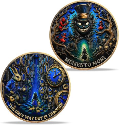 Imasoner Memento Mori Coin – Gothic Skull and Clock Token with Quote, Inspirational Pocket Coin for Reflection and Mindfulness in Saudi Arabia