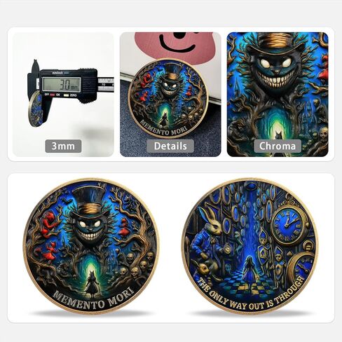 Imasoner Memento Mori Coin – Gothic Skull and Clock Token with Quote, Inspirational Pocket Coin for Reflection and Mindfulness in Saudi Arabia