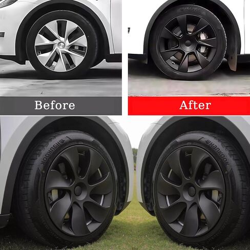 Wheel Cover 19 Inch for Tesla Model Y 2021 2022 2023 2024 ABS Hubcapsr 4 Pcs Replacement Wheel Cover (Matte Black) in Saudi Arabia