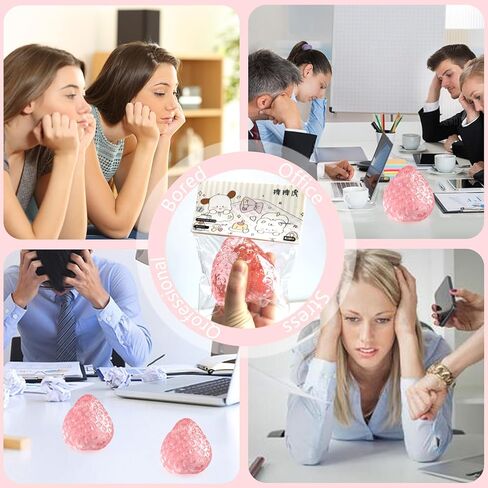 ألعاب إسفنجية فراولة تابا|ألعاب ضغط إسفنجية لطيفة على شكل فراولة|لعبة إسفنجية فراولة كاواي| ألعاب فيدجيت سكويشيز لتقليل التوتر | كملحق مكتبي مثالي (وردي) in Kuwait