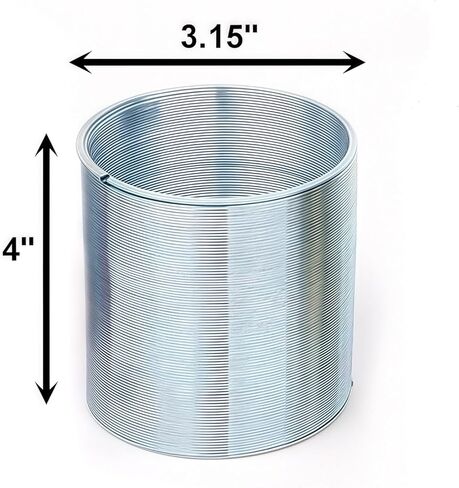 Metal Wave Form Spring Toy, Classic Physics Toy - 4" Unstretched Length x 3.15" Diameter, Magic Coil Metal Slinky Stress Relief Classic Mini Kids Toy, Extra Long(Silver) in Saudi Arabia