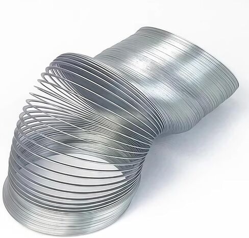 Metal Wave Form Spring Toy, Classic Physics Toy - 4" Unstretched Length x 3.15" Diameter, Magic Coil Metal Slinky Stress Relief Classic Mini Kids Toy, Extra Long(Silver) in Saudi Arabia