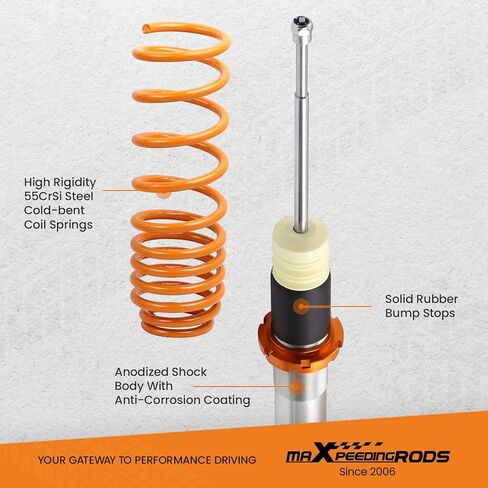 maxpeedingrods Coilovers لسيارات BMW 5 Series E34 1988-1995، طقم تعليق كويلوفيرز قابل للتعديل للارتفاع، ممتص صدمات تخميد مُسبق، طقم خفض، ذهبي in Saudi Arabia
