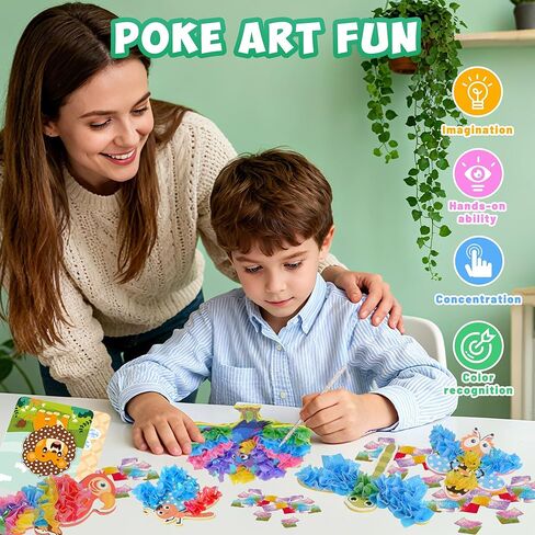 Arts and Crafts Kit for Kids, DIY Animals Theme Poke-in Crafts, Mess-Free Fun Sewingfor Kids, Creative Activity Gifts for Boys & Girls Ages 6-12 Years Old, Crafts Kits Toys for Halloween, Christmas in Saudi Arabia