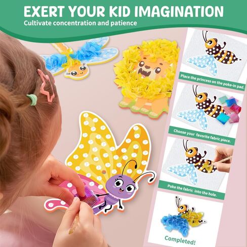 Arts and Crafts Kit for Kids, DIY Animals Theme Poke-in Crafts, Mess-Free Fun Sewingfor Kids, Creative Activity Gifts for Boys & Girls Ages 6-12 Years Old, Crafts Kits Toys for Halloween, Christmas in Saudi Arabia