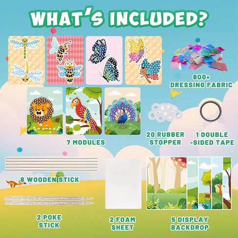 Arts and Crafts Kit for Kids, DIY Animals Theme Poke-in Crafts, Mess-Free Fun Sewingfor Kids, Creative Activity Gifts for Boys & Girls Ages 6-12 Years Old, Crafts Kits Toys for Halloween, Christmas in Saudi Arabia