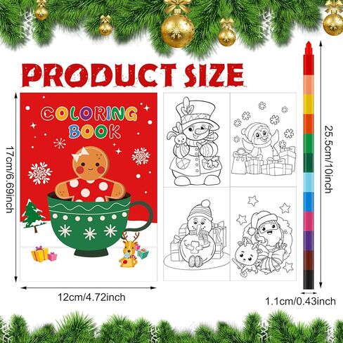 Zhanmai 64 Pcs Christmas Coloring Book with Stacking Crayons for Kids Bulk Santa Claus Snowman Elk Penguin Elf Gingerbread Holiday Activity Book for Kids Christmas Activities Party Favors Gifts in Saudi Arabia