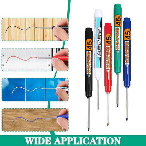 8 Pcs Long Head Deep Hole Marker Long Nib Waterproof Marker Multi-purpose Deep Reach Markers Quick Dry Colorful Carpenter Pen 45mm Reach Permanent Pen for Bathroom Woodworking Decoration Construction in Saudi Arabia