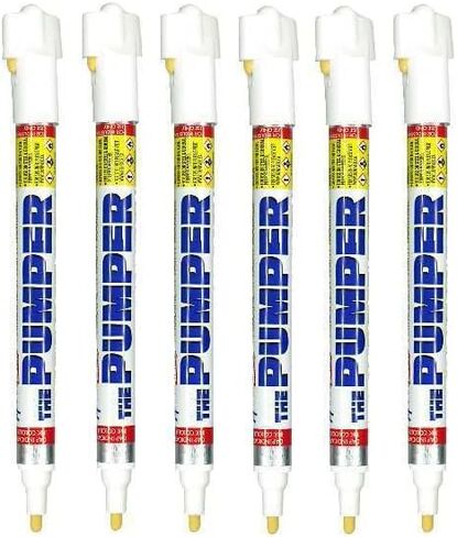 The Pumper Permanent Marker Pens - White - 6 Pens in Saudi Arabia