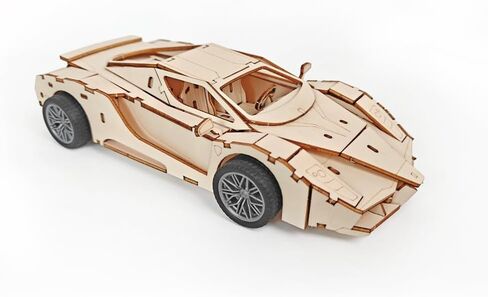 مجموعة نماذج سيارة خشبية قابلة للبناء - لعبة مركبة ذاتية التجميع مكونة من 87 قطعة، مشروع ألغاز مصنوع يدويًا للأطفال والكبار (9.4 × 4.3 × 2.4 بوصة) in Kuwait