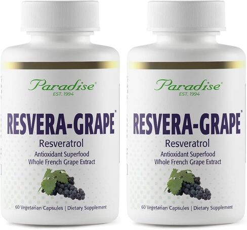 Paradise Herbs Resveragrape, Resveratrol + Polyphenols + Opc's, Super Potent, Ultra Pure, Non-GMO, Gluten Free, 60 Vegetarian Capsules in Saudi Arabia