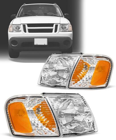 for Ford Escape 2005-2007 (Submodel: Hybrid, Limited, XLS, XLT) Headlight Assembly Compatible with 2005 Escape (Submodel: XLT No Boundaries, XLT Sport) Halogen headlamp Replacement Pair Set in Saudi Arabia