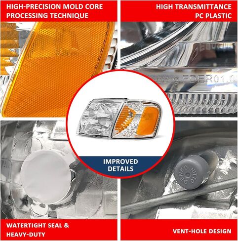 for Ford Escape 2005-2007 (Submodel: Hybrid, Limited, XLS, XLT) Headlight Assembly Compatible with 2005 Escape (Submodel: XLT No Boundaries, XLT Sport) Halogen headlamp Replacement Pair Set in Saudi Arabia