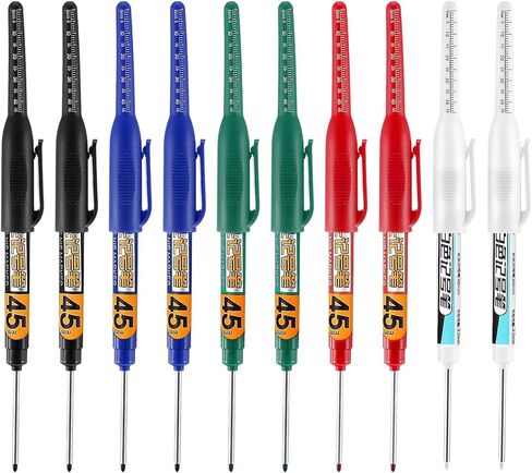 10 Pcs Deep Reach Markers Long Head Deep Hole Marker Pens 45mm Long Nose Marker Waterproof Construction Markers Marking Tool Permanent Pen Carpenter Ink Pens Metal Marking Pen (5 Colors) in Saudi Arabia