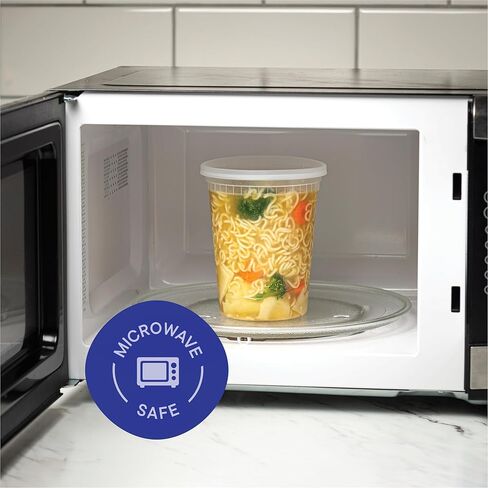 Stack Man [240 Sets - 8 oz.] Clear Plastic Containers with Airtight Lids - Deli Food Storage, Slime, and More - Bulk Pack - Small Containers with Lids - 240/Case Brand in Kuwait