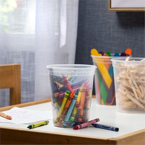 Stack Man [240 Sets - 8 oz.] Clear Plastic Containers with Airtight Lids - Deli Food Storage, Slime, and More - Bulk Pack - Small Containers with Lids - 240/Case Brand in Kuwait