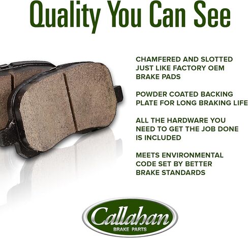 Callahan Brake Parts Rear Brake Kit For Honda CR-V 2002-2004 [Model Specific] Replacement Brake Rotors and Ceramic Brake Pads in Saudi Arabia