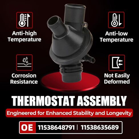 MITZONE Engine Coolant Thermostat Assembly Compatible with 2012-2016 BMW 320i 325i 328i 520i 528i X5 X4 X3 X1 428i 420i 220i 228i Replace Number 11538635689 11538636595 in Saudi Arabia