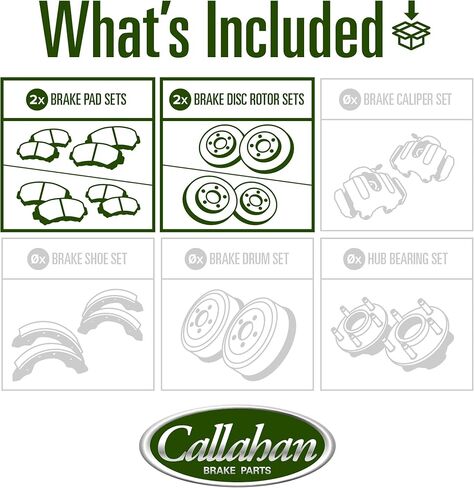 Callahan Brake Parts Front and Rear Brake Kit For Honda CR-V 2020-2022 [Model Specific] Replacement Brake Rotors with Ceramic Brake Pads in Saudi Arabia