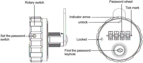 Digital Door Lock,Digital Zinc Alloy Code Combination Cam Cabinet Convenient Password Lock with Keys(36mm) in Saudi Arabia