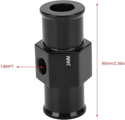Bnineteenteam Water Temperature Sensor Adapter, Water Temp Adapter Aluminum Temperature Gauge Joint Pipe Radiator Sensor Connector Motorcycle Modification (B(24mm in Saudi Arabia