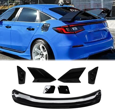 Rear Spoiler for 2022-2025 11th Gen Honda Civic Hatchback 5 Door ABS Gloss Black Painted Type-R Style Rear Trunk Wing Spoiler Accessories Exterior in Saudi Arabia