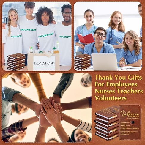 Honoson 10 Sets Difference Maker Employee Christmas Appreciation Gifts Bulk Inspirational A5 Leather Journal Motivational Notebooks with Pen Appreciation Gifts for Coworker Team Staff Boss Volunteer in Saudi Arabia