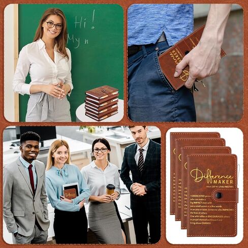 Honoson 10 Sets Difference Maker Employee Christmas Appreciation Gifts Bulk Inspirational A5 Leather Journal Motivational Notebooks with Pen Appreciation Gifts for Coworker Team Staff Boss Volunteer in Saudi Arabia