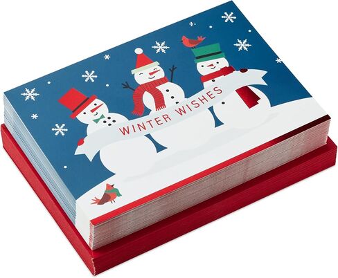 Hallmark Boxed Christmas Cards, Winter Wishes Snowmen (40 Cards and 40 Envelopes) in Saudi Arabia