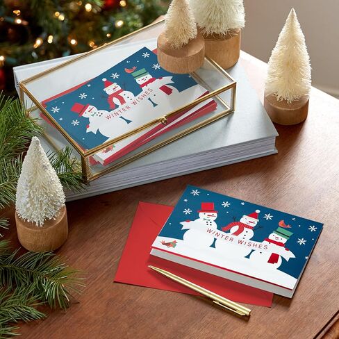 Hallmark Boxed Christmas Cards, Winter Wishes Snowmen (40 Cards and 40 Envelopes) in Saudi Arabia