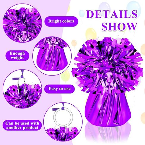 24 PCS Balloon Weights Metallic Anchor, Balloon Holder Heavy Weights with 1 Roll Iridescent Crimped Ribbon for Balloons Table Party Favor Birthday Decor(White) in Saudi Arabia