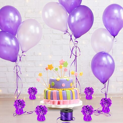 24 PCS Balloon Weights Metallic Anchor, Balloon Holder Heavy Weights with 1 Roll Iridescent Crimped Ribbon for Balloons Table Party Favor Birthday Decor(White) in Saudi Arabia