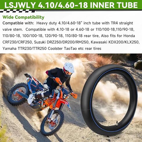 Motorcycle Inner Tube 4.10/4.60-18 Heavy Duty Dirt Bike for 110/100-18,110/90-18,110/80-18,120/90-18,120/80-18,100/100-18 with TR4 Straight Valve in Saudi Arabia