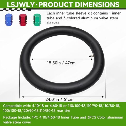 Motorcycle Inner Tube 4.10/4.60-18 Heavy Duty Dirt Bike for 110/100-18,110/90-18,110/80-18,120/90-18,120/80-18,100/100-18 with TR4 Straight Valve in Saudi Arabia