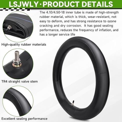 Motorcycle Inner Tube 4.10/4.60-18 Heavy Duty Dirt Bike for 110/100-18,110/90-18,110/80-18,120/90-18,120/80-18,100/100-18 with TR4 Straight Valve in Saudi Arabia