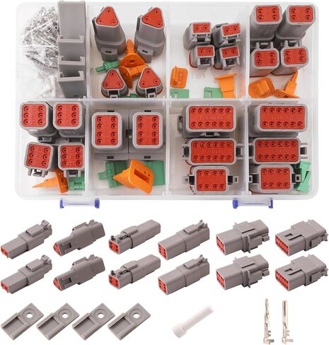 215 PCS Deutsch Connector Kit, DT 2 3 4 6 8 12 Pin Waterproof Electrical Connectors with 75 Pairs Size 16 Stamped Contacts for Car Truck Boat in Saudi Arabia