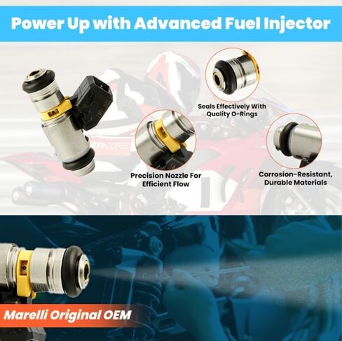 Magneti Marelli IWP-069 Fuel Injector High-Performance 480cc/min Flow Rate, 14.5 Ohms High Impedance, OEM Replacement for Ducati Superbikes, Mercruiser Marine Engines, and Harley-Davidson Motorcycles in Saudi Arabia