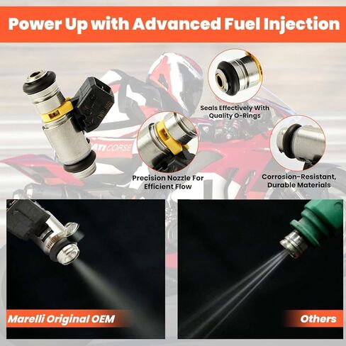 Magneti Marelli IWP-069 Fuel Injector High-Performance 480cc/min Flow Rate, 14.5 Ohms High Impedance, OEM Replacement for Ducati Superbikes, Mercruiser Marine Engines, and Harley-Davidson Motorcycles in Saudi Arabia